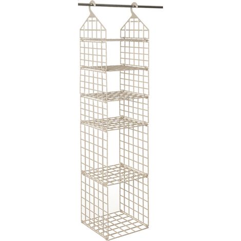 1 Organiseur de placard pliable 3-5 niveaux, étagères suspendues ajustables en plastique pour vêtements et accessoires (1/5)