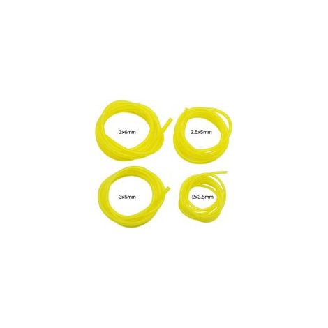 4er-Pack Benzinschlauch, Länge 1,5 m, Universal-Kraftstoffschlauch, Gartengerät für Gebläse, Trimmer, Kettensäge, Rasenmäher, Zubehör, hellgelb