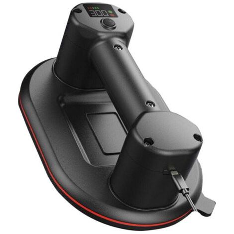 Neuer Akku-Sauger für Fliesen, Glas, Marmor, elektrischer Saugnapf Länge 24 cm, 2 Motoren, Saugkraft 300 KG, LCD-Display, 4000 mAh Akku bis zu 10 Stunden