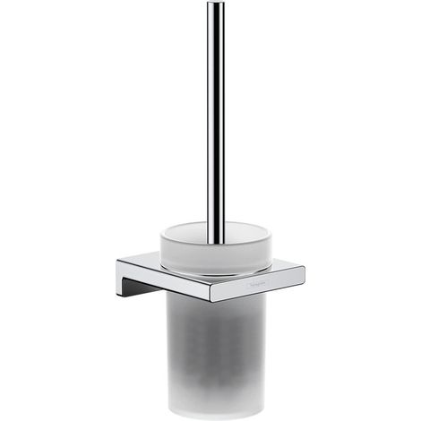 Hansgrohe AddStoris Wand-WC-Bürstenhalter Milchglas, inkl. Bürste,Chrom (41752000)