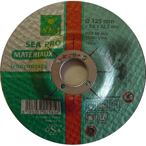 Disque à tronçonner Pierre / Béton Ø 125x3,2mm SEA (1/2)