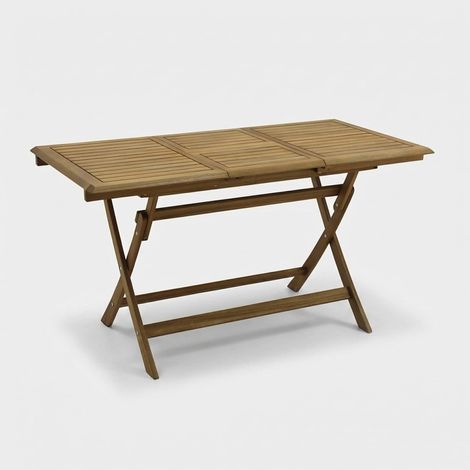 Mesa plegable extensible de madera rectangular 100/140x70