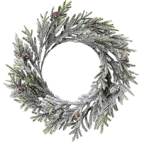 Guirlande de porte, couronne de Noël avec pendentif pomme de pin (2 pièces) (1/5)