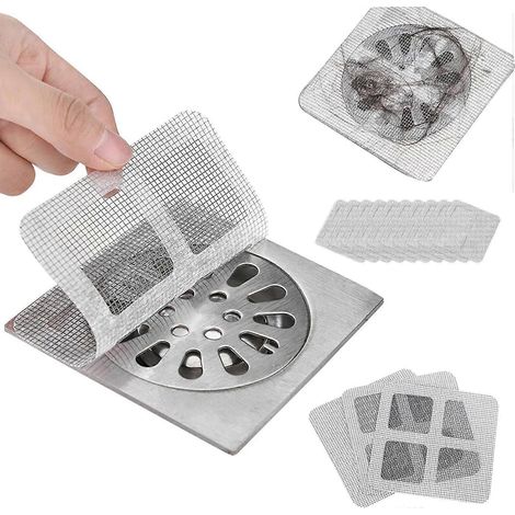 Autocollants jetables pour siphon de douche, autocollants de filtre de siphon de sol jetables améliorés (version 2025), protection pour siphon de douche, autocollant de siphon de sol avec grille (1/5)