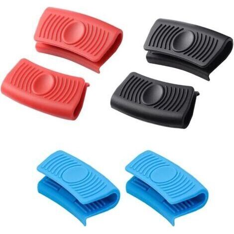 3 Paires poignée Casserole,manique Silicone,Robuste et Durable, Isolation Thermique, protège Les Doigts, évite Les brûlures aux Mains, Convient aux poignées de casseroles (1/4)
