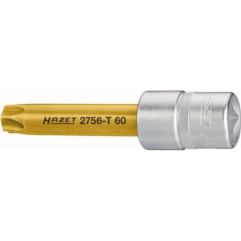 Cardan micro-ondes utilisation Tournevis Torx Profil carré creux 12,5 mm, extérieur, longueur totale 103 mm, 1 pièce, cvd-tin de Revêtement TiN, 2756 de T60