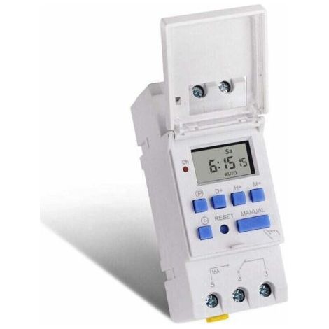 TM615-2 Timer programmabile, interruttore orario, risparmio energetico, controllo della durata, montaggio su guida DIN, 220 V CA (1/4)