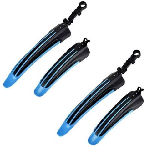 Lot de 2 garde-boue de vélo réglables et universels, noir et bleu, protection contre les éclaboussures (1/3)