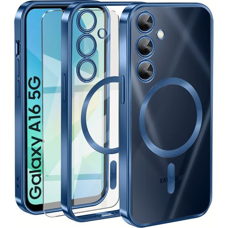 Funda para Samsung Galaxy A16 / A16 5G, Electro MagSafe, azul + protector de pantalla de cristal (1/5)