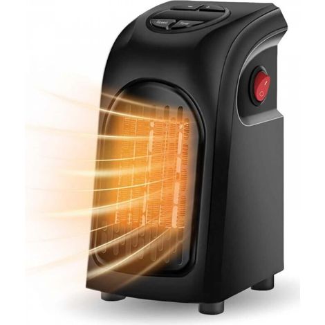 Mini radiateur soufflant avec thermostat en céramique combustible de petite taille avec 2 réglages de chaleur et minuterie de 12 heures et température réglable, plus affichage LED et protection contre (1/5)