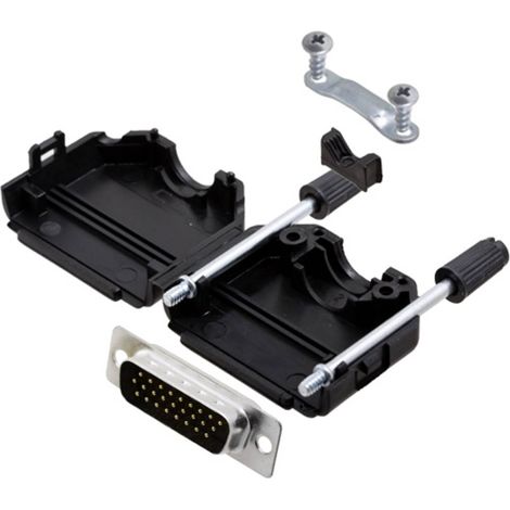 TRU COMPONENTS TCDPPK15BKHDP26K 7709416 KIT connettori maschio SUB-D 180 ° Numero Poli (num): 26 Punte a saldare 1 pz.