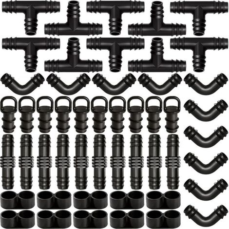 50 raccordi per irrigazione per tubi da 16 mm, connettori per linee di irrigazione, connettori per tubi con barbette per sistemi di irrigazione