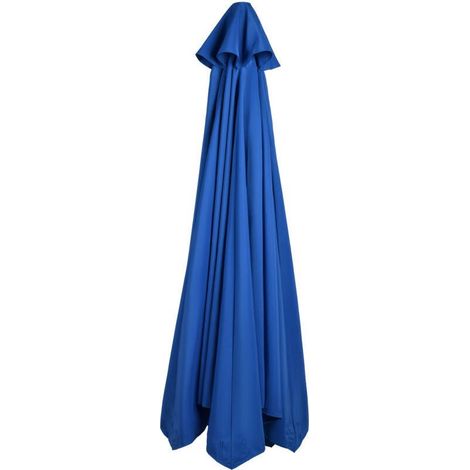 Toile de rechange pour parasol d'extérieur, imperméable et résistante aux UV, sans armature, bleue, convient aux parasols de 3 mètres, 6 baleines. (1/4)