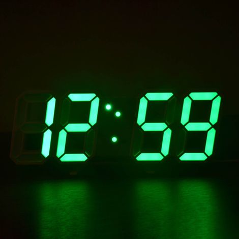 Horloge Murale Numerique Led - Affichage Heure Date Temperature - Mode Nuit Reglable - Alimentation Usb - Pour Cuisine Chambre Bureau - 1 Piece (1/5)
