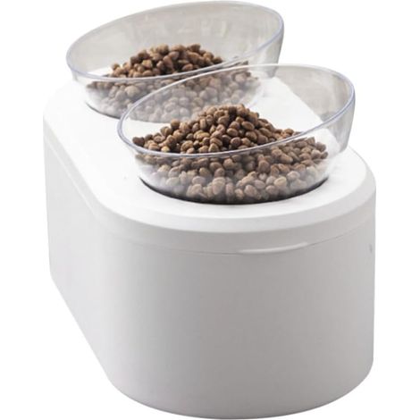 Adjustable Tilting Cat Bowl for Food and Water Pet Supplies, White (1/5)