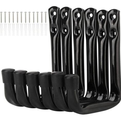 Lot de 6 Crochets Muraux pour Vélo Crochets de Rangement pour Garage Très Résistants avec Vis (1/5)