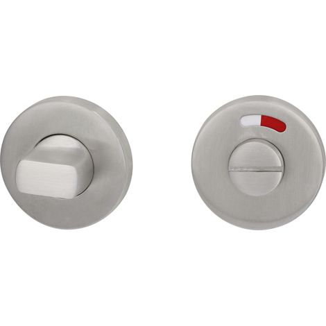 Südmetall WC-Verriegelung Badtüren Rosette Edelstahl satiniert rot/weiß Ø 50 mm