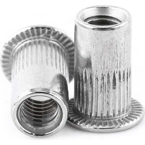 Écrou à rivet aveugle fileté à tête plate M3-M8, vis à écrou en acier inoxydable (M3) (1/3)