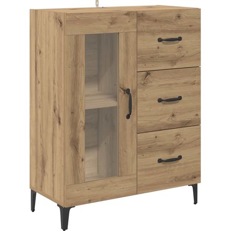 Sideboard/Anrichte/Buffet Artisan-Eiche 69,5 x 34 x 90 cm Verbundholz und Eisen LXWW976755 (1/5)