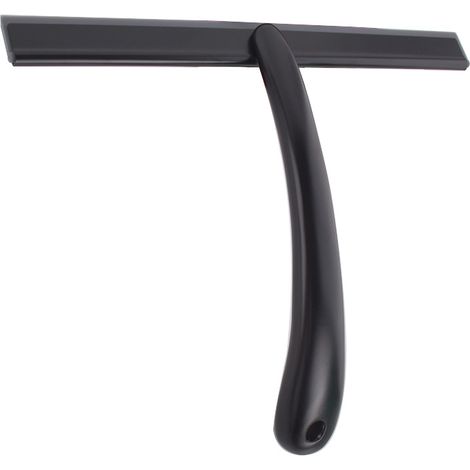1 pièce, 25 cm, noir. Raclette de douche en acier inoxydable avec ventouse puissante. (1/5)
