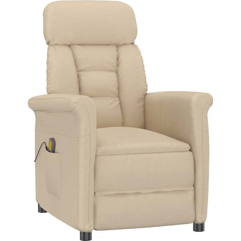 Massagesessel Creme 96,5 x 70,5 x 95 cm Mikrofaser