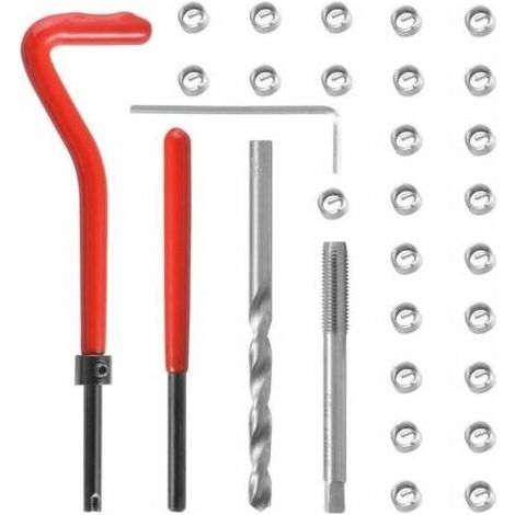 Kit de réparation filetage Helicoil M6 – Acier haute vitesse – 30 pièces pour réparation automobile – Outils d'installation inclus (1/5)