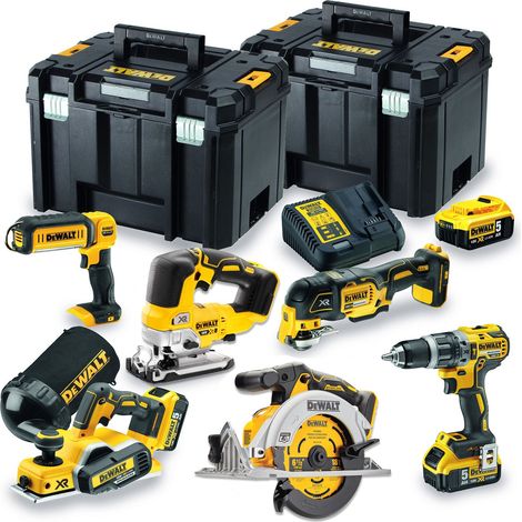 DeWALT DCK667P3T-GB 18V LXT Cordless Brushless 6 Piece Kit With 3 x 5.0Ah Batteries