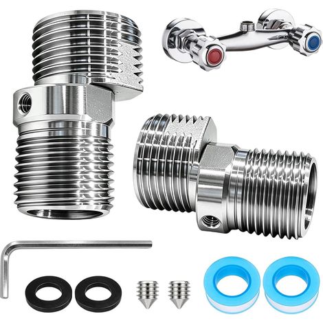 2 Pièces Adaptateur Raccord Excentré en S, 360° Réglable (1/5)