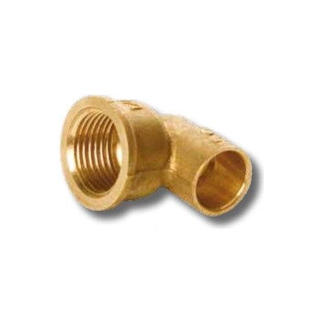 Codo 90º de cobre H - INYECTOMETAL Medidas: Ø15mm x 1/2"