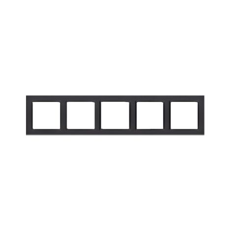 Cadre 5 Faces Noir Mat 10 Cr5/49 - 5 Prises - Matériau Plastique - Design Moderne - Installation Facile (1/4)