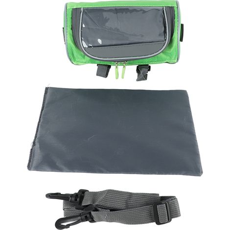 Wasserdichte Fahrradlenkertasche, Frontfach mit abnehmbarem Gurt für Handy und Navigationssystem (1/5)