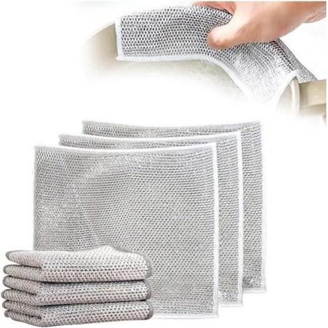 Lot de 3 chiffons de nettoyage multi-usages en fil de fer-Chiffons de nettoyage casseroles-Chiffons de nettoyage réutilisables-wj (1/4)