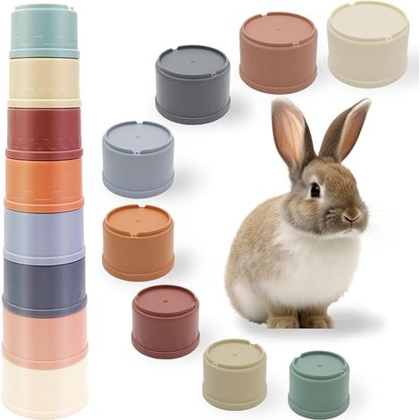 Stackable Cups for Rabbits – Exercise and Forage Toys (1/5)
