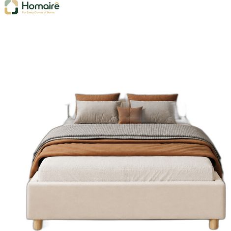 Cadre de lit en velours beige 218,5 x 95 x 91,5 cm HOMAIRE (1/5)
