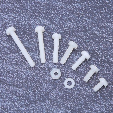 800 Stück/Box M3 Nylon Schraubenmuttern-Unterlegscheiben-Kombinationsset Befestigungselemente Hardware-Zubehör Weiß (1/5)