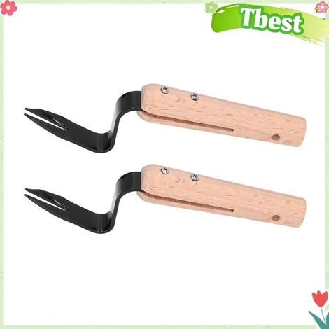 Tbest Désherbeur manuel à tête fourchue Fourche de Désherbage de Jardin, Extracteur de Désherbeur Manuel, Outil piscine ustensiles (1/5)