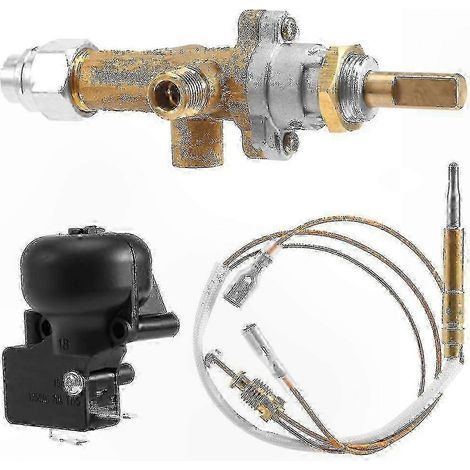 Sécurité du chauffage de terrasse au gaz, vanne de contrôle, capteur thermocouple, bouton de vidange, foyer au propane (1/5)