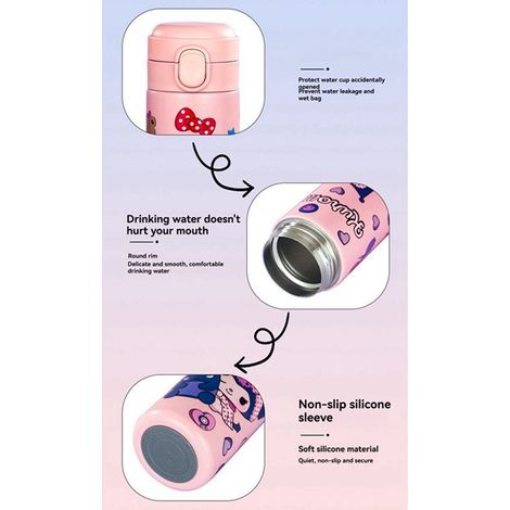 1 Farbe: Pink [My Melody] Material: Edelstahl 420 ml Edelstahl-Isolierflasche, hochwertiges Aussehen