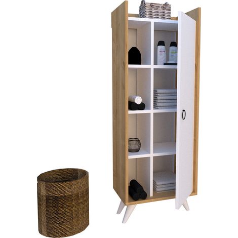 Armario de almacenamiento multiusos Cabinet Roble Blanco (1/4)