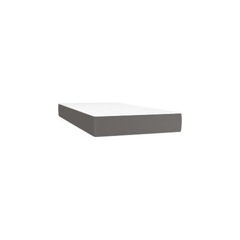 Matelas de lit à ressorts ensachés Gris 90x200x20 Similicuir (1/5)