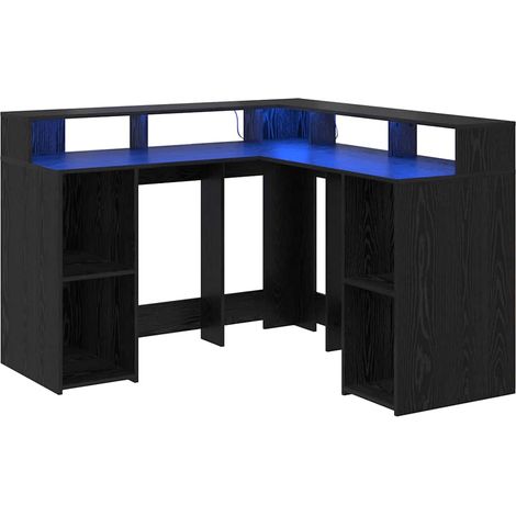 Maison Exclusive - Schreibtisch mit Regal Schwarz Eichen-Optik 13