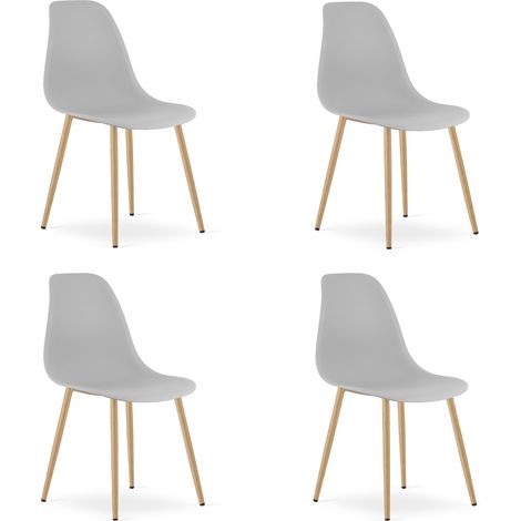 Silla WAT gris / patas naturales x 4 (1/5)
