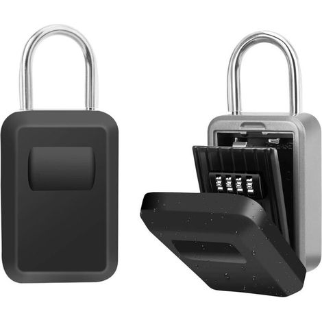 4-Digit Combination Code Security Key Box, Waterproof Zinc Alloy Wall Mounted Key Box for Home, Office and Garage (1/5)
