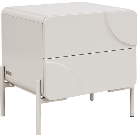 Comodino 2 cassetti MDF Beige - ZELINARO