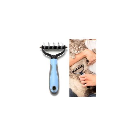 Peigne démêlant 2 en 1 pour chiens et animaux de compagnie, peigne démêlant double face Outil de démêlage de sous poils, outil de démêlage pour chat