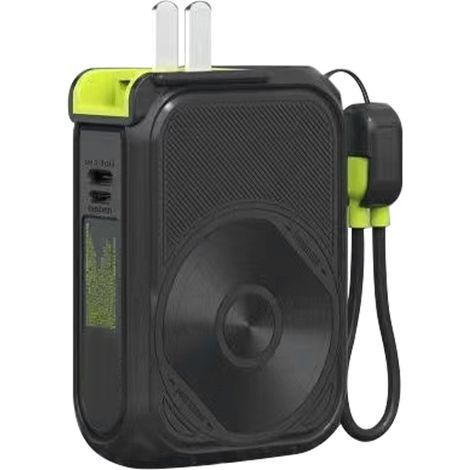 10000 mAh Magnetic Power Bank with 15W Wireless Charger and Built-in AC Plug, Black (1/5)