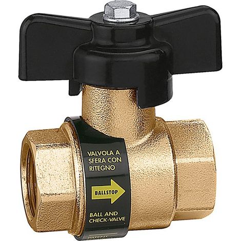 Kugelhahn mit eingebautem Rückschlagventil BALLSTOP 1" Caleffi 323062  1"