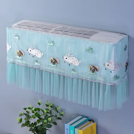 Housse de protection décorative en forme de champignon lapin blanc pour climatiseur mural 1,5P-2P (jusqu'à 94cm) - Antipoussière et élégante (1/5)