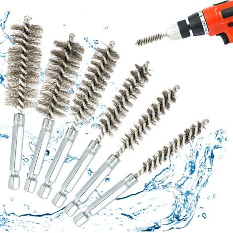 6 Pièces Nettoyage de Perceuse Brosse D'Acier Inoxydable, Goupillon Nettoyage Brosses de Chaudière de Four pour Perceuses à Percussion (8mm、10mm、12mm、15mm、17mm、19mm) (1/5)