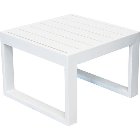Couchtisch "Cubo" für Außen- und Gartenliege 45 cm aus Aluminium -Weiß (1/4)